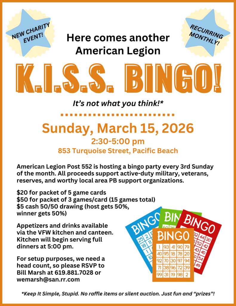 Bingo at American Legion Post 552 on March 15, 2026